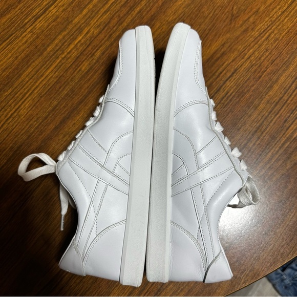 TORY BURCH HANK COURT LEATHER SNEAKER SHOES LACE UP WHITE SIZE 10 - Picture 6 of 10